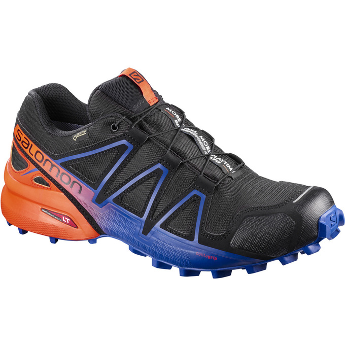 Buty Do Biegania W Terenie Męskie Salomon SPEEDCROSS 4 GTX® LTD - Czarne / Granatowe / Pomarańczowe